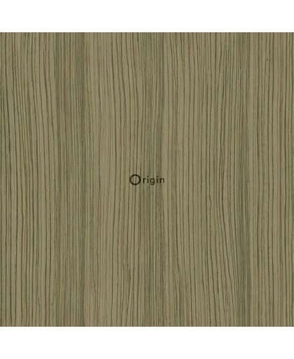 zijdedruk eco texture vlies behang gestreept glanzend brons - 347348 van Origin - luxury wallcoverings uit Raw Elegance |Matières - Wood |Essentials