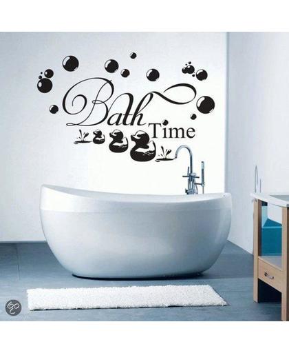 Muurtekst Bath Time M zwart