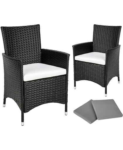 TecTake - tuinset 2 * comfortabele stoel aluminium / wicker 401469