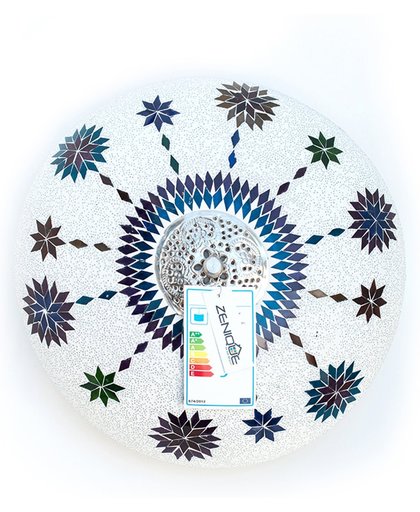 Plafondlamp multicolour Mozaïek Maroc Wit Beads 38cm Ø