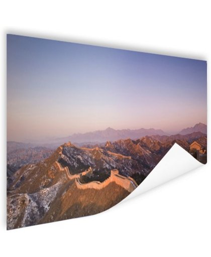 De Chinese Muur bij zonsopgang Poster 90x60 cm - Foto print op Poster (wanddecoratie)
