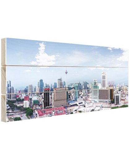 Luchtfoto over Kuala Lumpur Malesie Hout 60x40 cm - Foto print op Hout (Wanddecoratie)