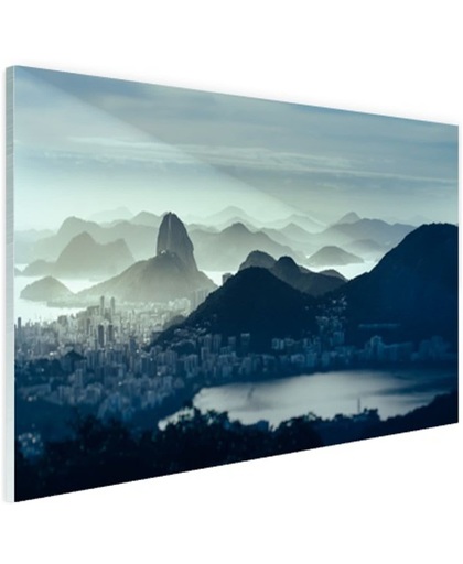 Guanabara baai Rio de Janeiro Glas 60x40 cm - Foto print op Glas (Plexiglas wanddecoratie)