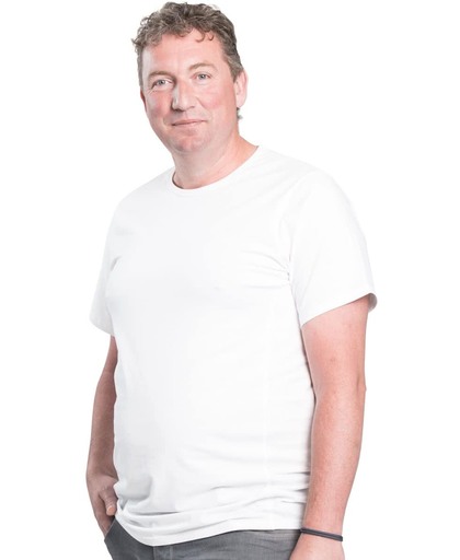 3XL 2pack T-shirt heren ronde-hals wit | Grote maten ronde hals T-shirt | Buikmaat 129 -137 cm buikomvang | XXXL