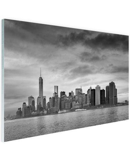 Manhattan New York in zwart-wit Glas 30x20 cm - Foto print op Glas (Plexiglas wanddecoratie)