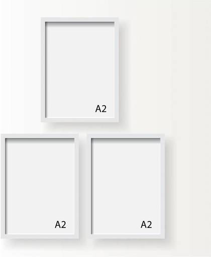 3x A2 Fotolijst Poster Frame DesignClaud - Wissellijst - Wit