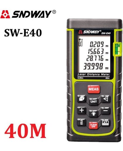 SNDWAY® Digitale Afstandsmeter LCD Met 5 Functies Maximaal 40 Meter