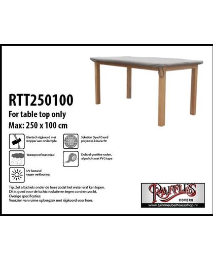 RTT250100 Beschermhoes tafelblad rechthoekige tafel 250 x 100 cm taupe