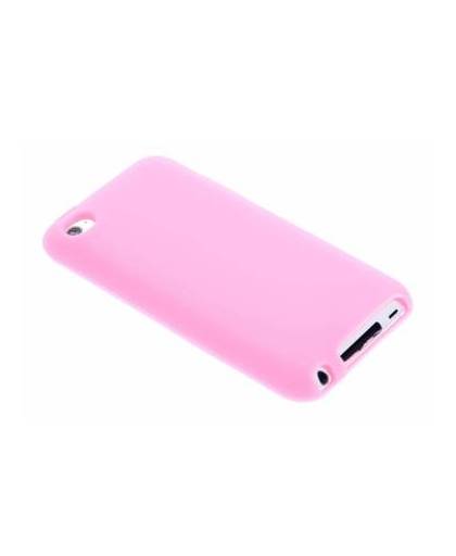 Roze effen siliconen hoesje voor ipod touch 4g