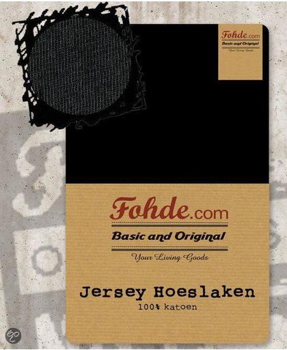 Fohde Hoeslaken Jersey hoeslaken - 180 X 220 cm - Zwart