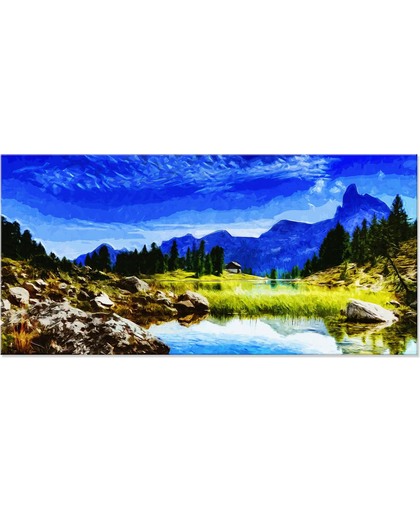 Canvas Schilderij Landschap Bergen Dolomieten Italië 100x45 cm