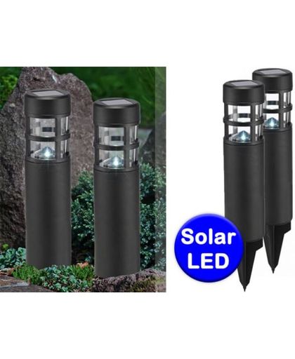 Set van 2 Solar Lampjes met Grondpen - Sfeervolle Padverlichting - LED
