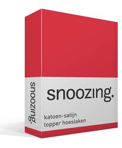 Snoozing - Katoen-satijn - Topper - Hoeslaken - Eenpersoons - 100x220 cm - Rood