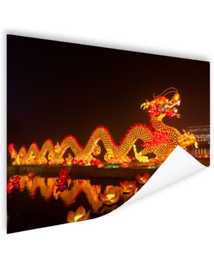 Chinese lantaarndraak Poster 90x60 cm - Foto print op Poster (wanddecoratie)