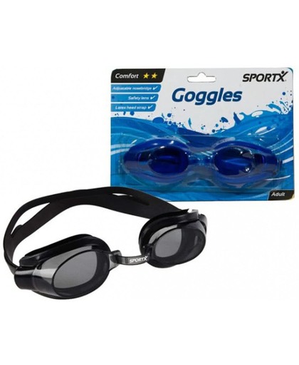 Zwarte zwembril met latex hoofdband