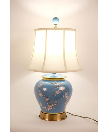 Chinese Tafellamp Porselein Handbeschilderd Gemberpot Stijl Blauw