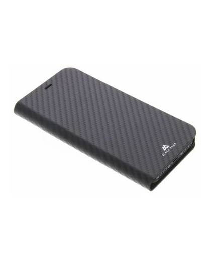 Zwarte flex carbon booklet case voor de iphone x