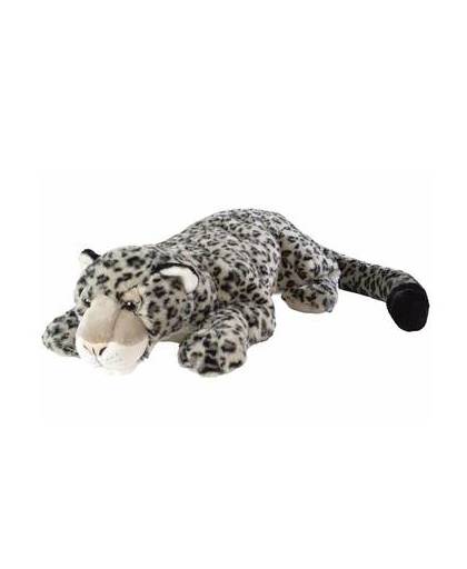 Pluche sneeuw luipaard knuffel 76 cm - knuffeldier