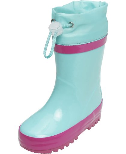 Playshoes Regenlaarzen met trekkoord Kinderen - Turquoise/Roze - Maat 28-29