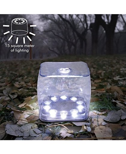 Super Zomer Pakket: Waterdichte, duurzame en opblaasbare solar LED lamp (10 stuks) Doorzichtig/Vierkant