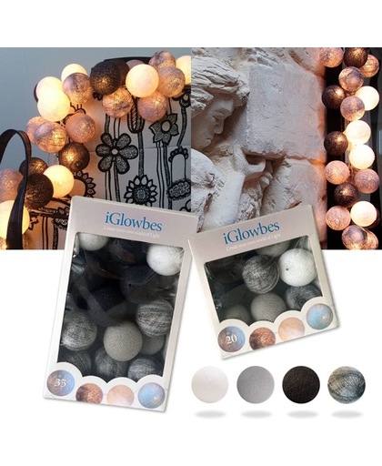 Lichtslinger iGlowbes | Shades of Grey - 35 Lichtslinger - Cotton Balls - Grijs