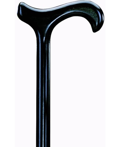 Klassieke houten wandelstok Derbygreep zwart