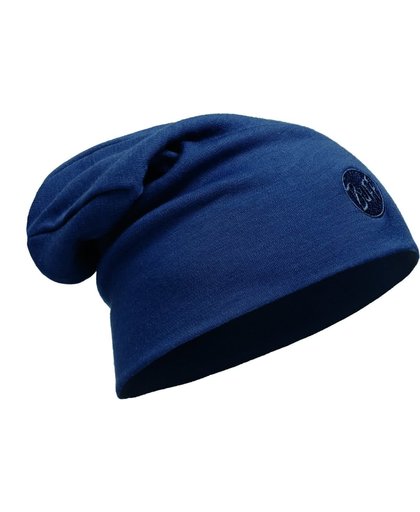 Heavyweight Merino Wool Loose Hat BUFF® Solid Denim