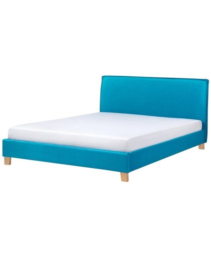 Beliani Bed Sennez blauw - polyester - 180x200 cm