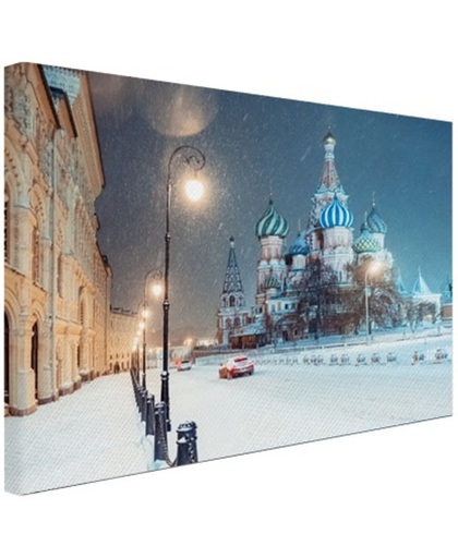 Winter in Moskou foto afdruk Canvas 30x20 cm - Foto print op Canvas schilderij (Wanddecoratie)