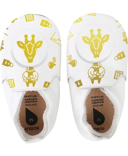 Bobux babyslofjes white giraffe loafer print - maat 18
