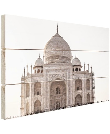 Taj Mahal India Hout 160x120 cm - Foto print op Hout (Wanddecoratie)