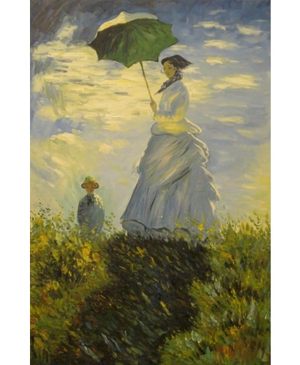 Olieverfschilderij - Mevrouw Monet en haar zoon - 60,5x91 cm