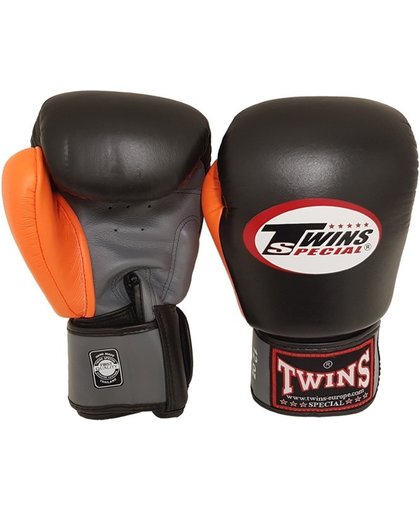 Twins BGVL-4 Boxing Gloves Black Grey Orange-16 oz.