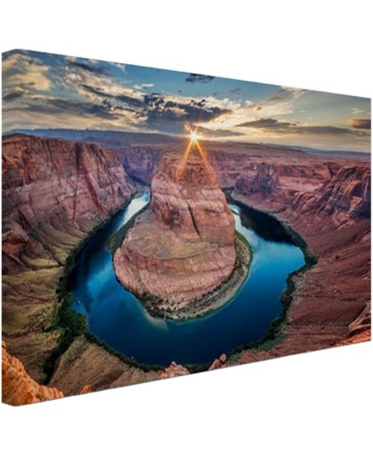 Horseshoe Bend Grand Canyon  Canvas 80x60 cm - Foto print op Canvas schilderij (Wanddecoratie)