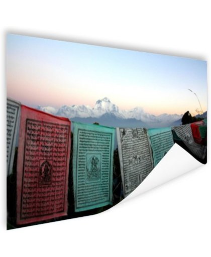 Boeddhistische gebedsvlaggen Poster 120x80 cm - Foto print op Poster (wanddecoratie)