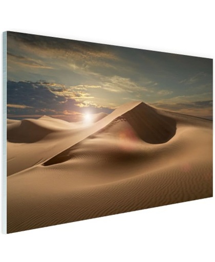 Zandduinen in een woestijn Glas 60x40 cm - Foto print op Glas (Plexiglas wanddecoratie)
