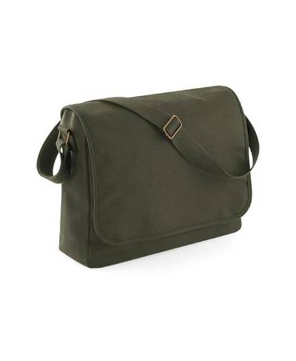 Bagbase classic canvas schoudertas military green 13 liter