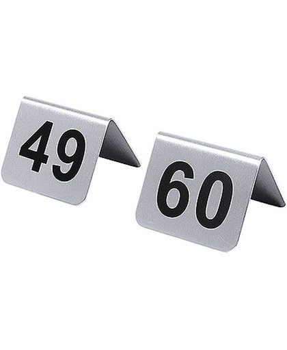Tafelnummers rvs 49 t/m 60 | cijfers zwarte zeefdruk | [Meer nummers op aanvraag.]