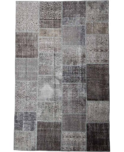 Vintage patchwork vloerkleed donkergrijs - Afmeting: 285 x 180