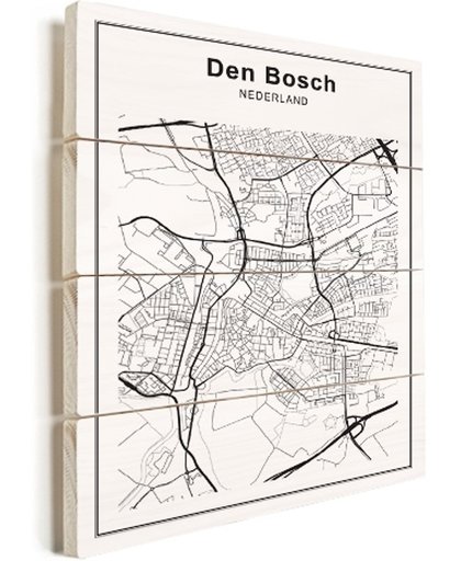 Stadskaarten Den Bosch vurenhout 30x40 cm
