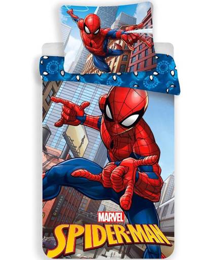 Spider-Man Jump - Dekbedovertrek - Eenpersoons - 140 x 200 cm - Multi