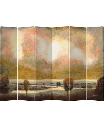 Orientique Kamerscherm 6 Panelen Weiland Canvas Room Divider Scheidingswand