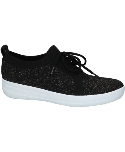 FitFlop - F-Sporty Uberknit Sneakers  - Slip-on sneakers - Dames - Maat 38 - Zwart;Zwarte - L40-501 -Black/Metallic Bronze