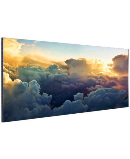 Kijkje van bovenaf wolken Aluminium 90x60 cm - Foto print op Aluminium (metaal wanddecoratie)