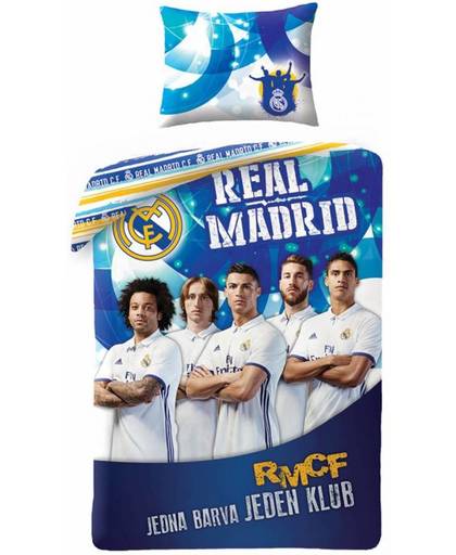 Real Madrid Players - Dekbedovertrek - Eenpersoons - 140 x 200 cm - Wit