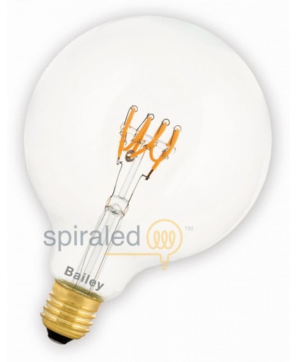 Spiraled Leslie LED filament helder 4W (vervangt 40W) grote fitting E27 125mm