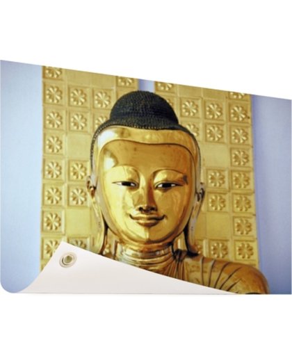 Gouden Boeddha beeld Tuinposter 200x100 cm - Foto op Tuinposter (tuin decoratie)