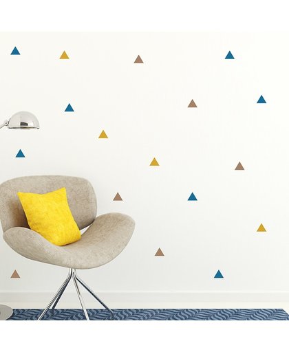 Muursticker figuren set driehoek (kleur wit) | babykamer - kinderkamer - woonkamer - slaapkamer | hip - modern