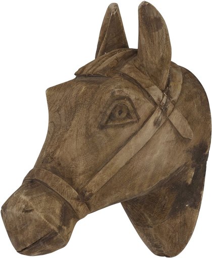 Furnings Ornament 22x12x30 cm HORSE hoofd hout weather barn