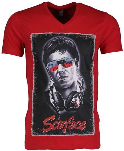 Mascherano T-shirt - Scarface - Rood - Maat: M